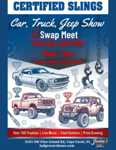 car show in cape coral flroida on april 18