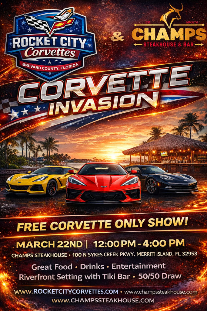 corvette car show in merritt island florida on march 22