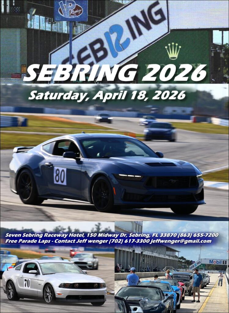 mustang racing in sebring florida on april 18