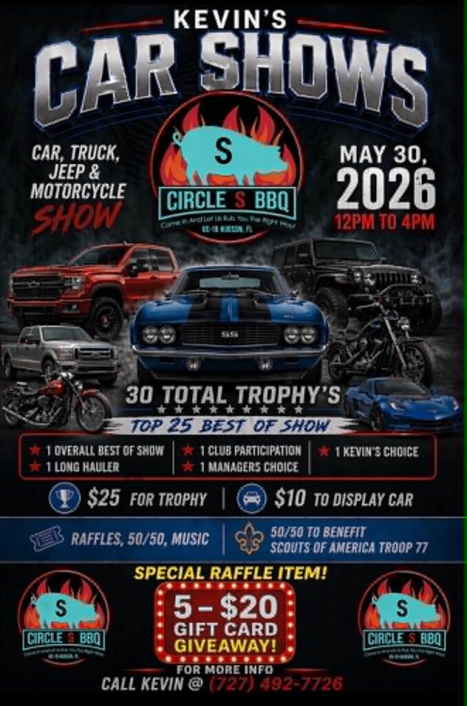 car show in hudson florida on may 30