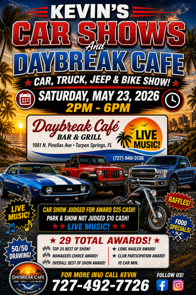 car show in tarpon springs florida on may 23