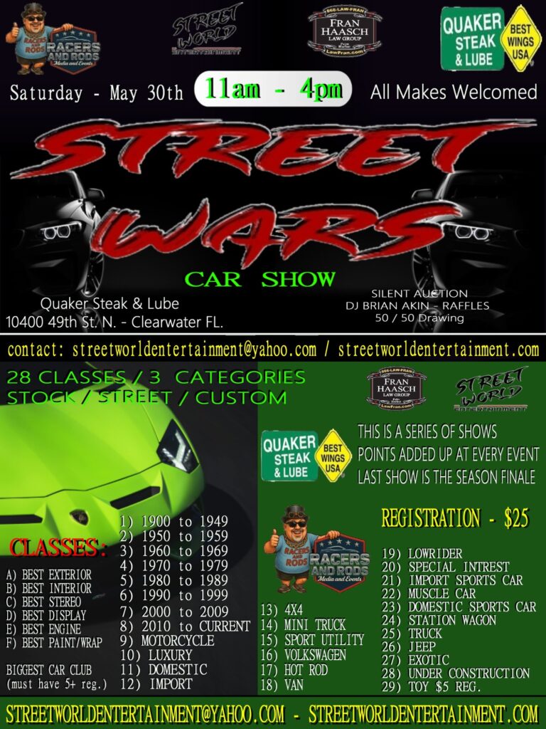 car show in clearwater florida on may 30
