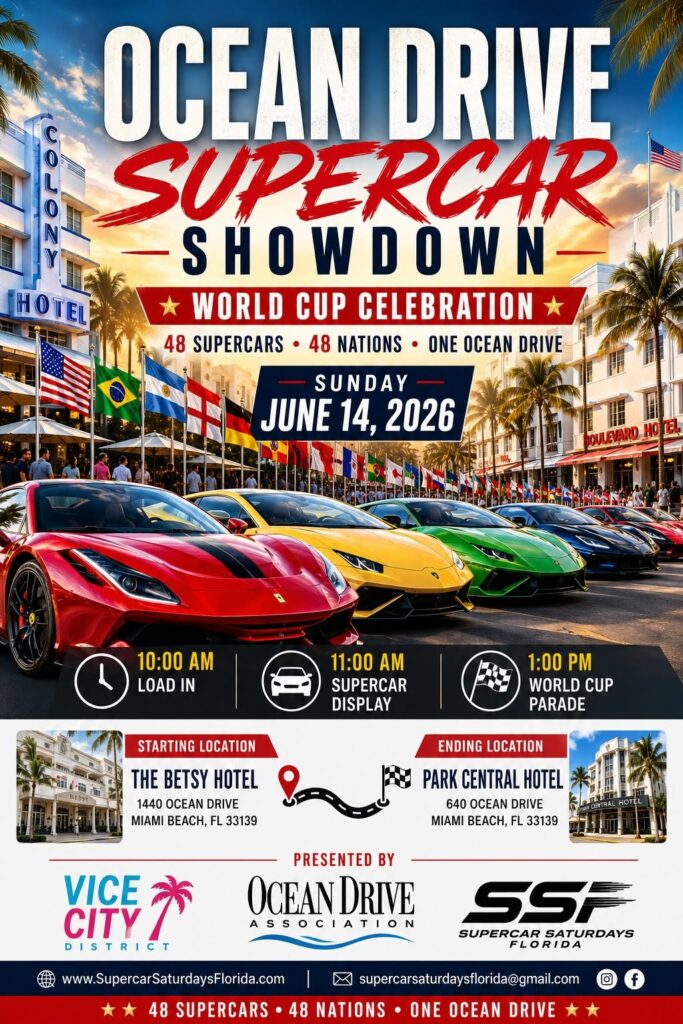 car show rally in miami beach florida on june 14