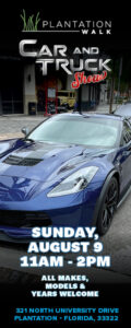 car show in plantation florida on august 9