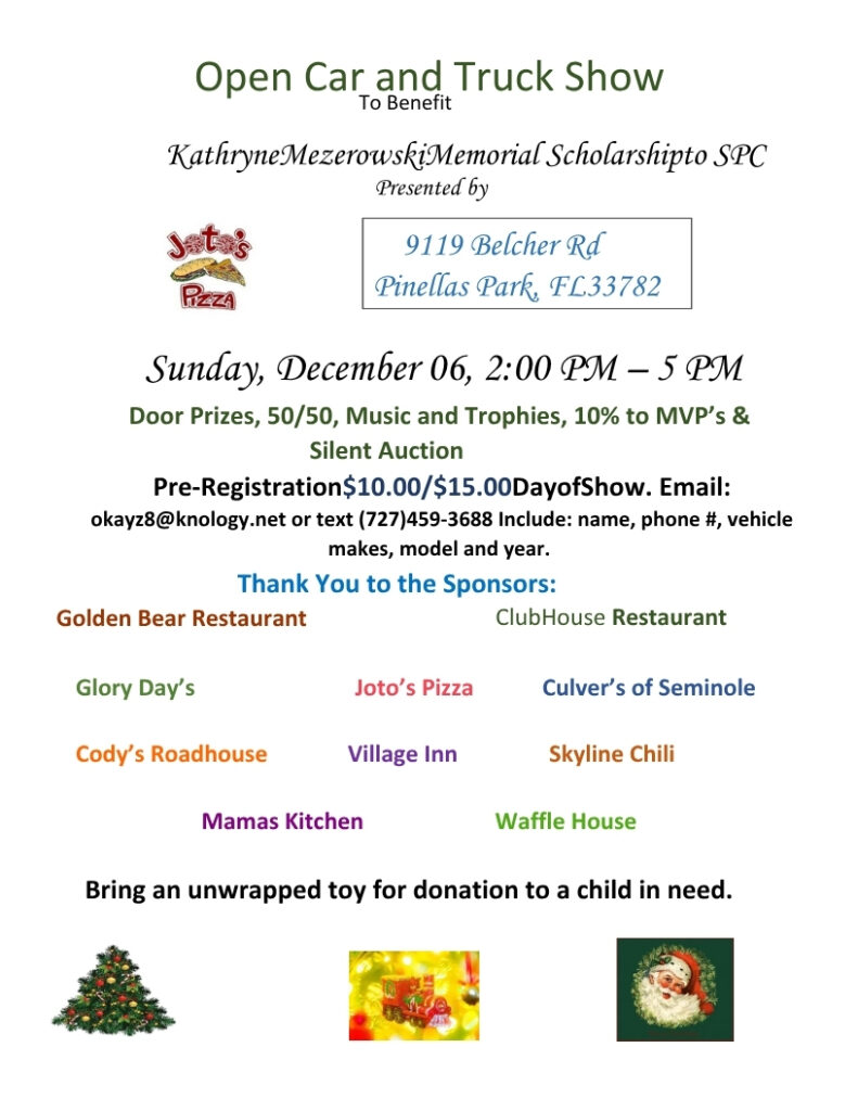 car show in pinellas park florida on december 6