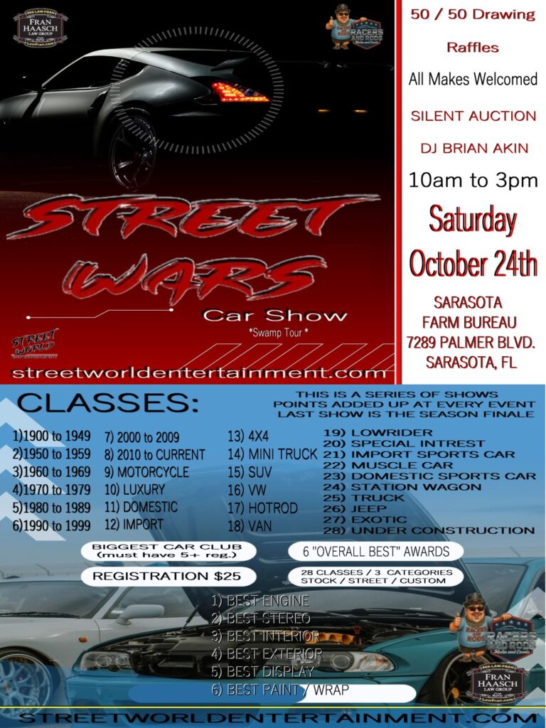 car show in sarasota florida on october 24