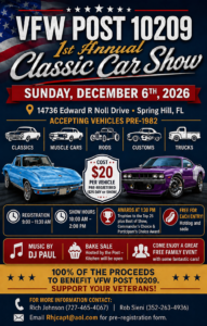 car show in spring hill florida on december 6