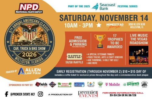 car show in williston florida on november 14