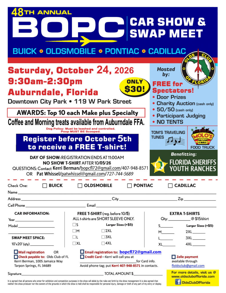 car show in auburndale florida on october 24