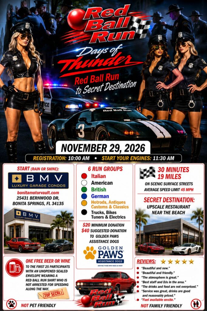 car show rally in bonita springs florida on november 29