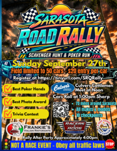 road rally car show in sarasota florida on september 27
