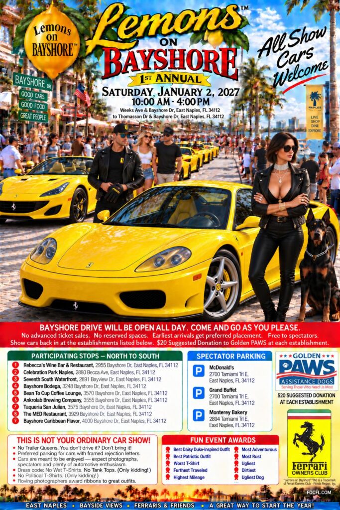car show in naples florida on january 2