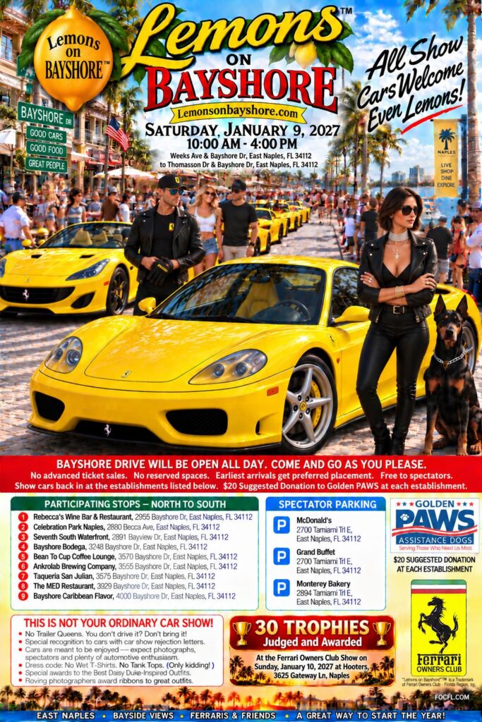 car show in naples florida on january 9