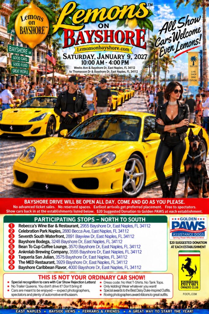 car show in naples florida on january 9