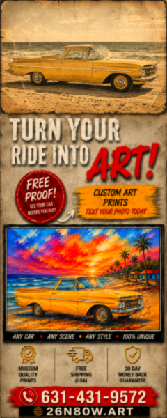 classic car photos into art prints