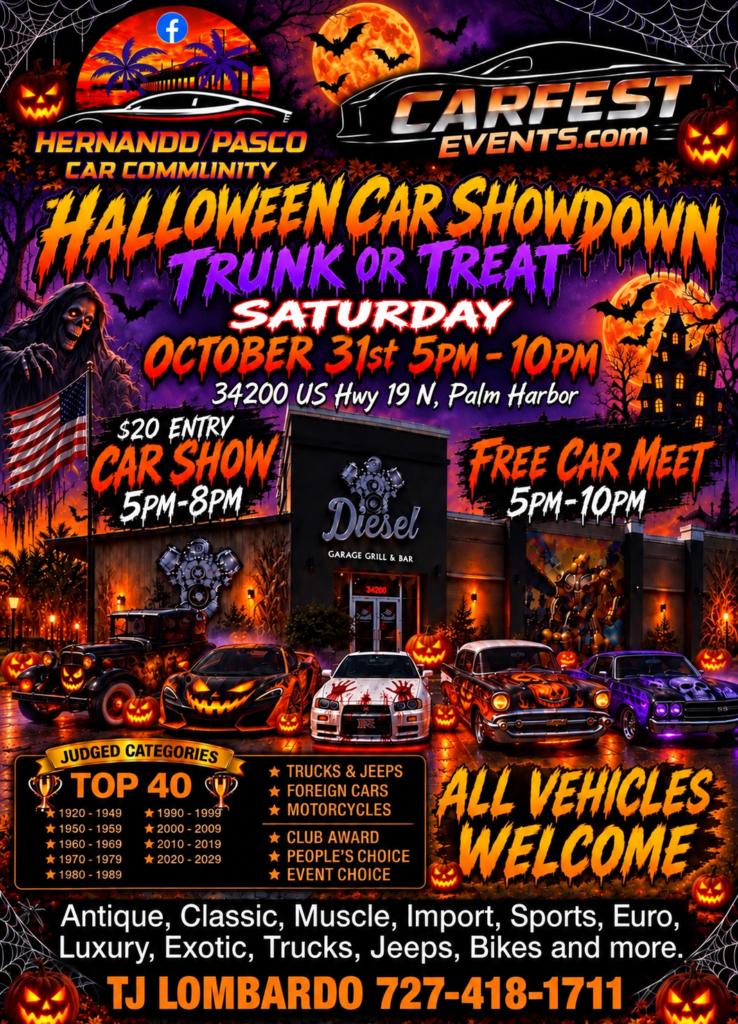 car show in palm harbor florida on october 31