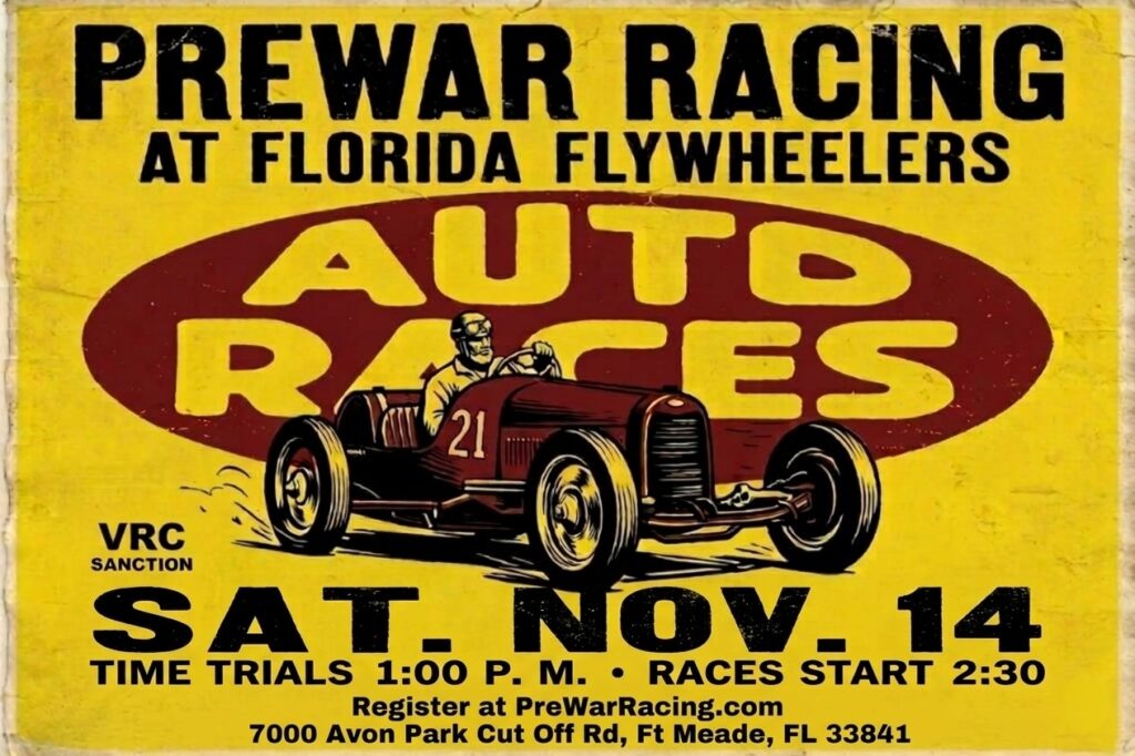vintage racing event in fort meade florida on november 14
