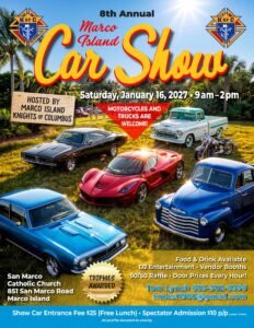 car show in marco island florida on january 16