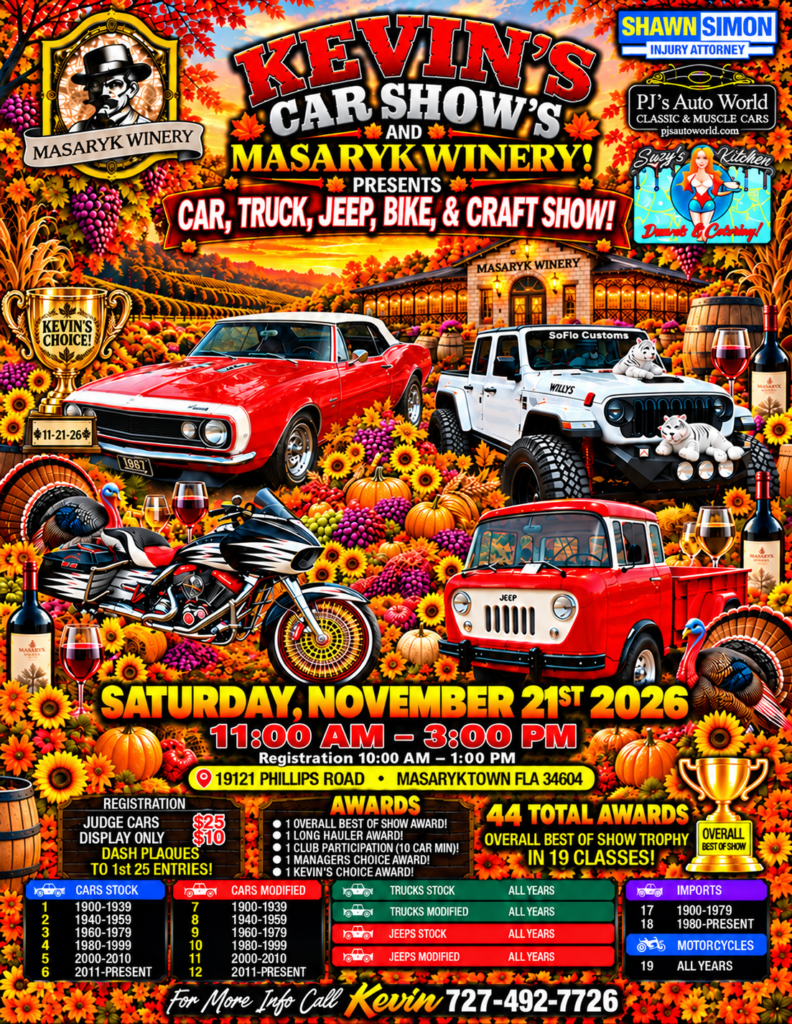 car show in masaryktown florida on november 21