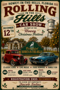 car show in howey in the hills florida on december 12