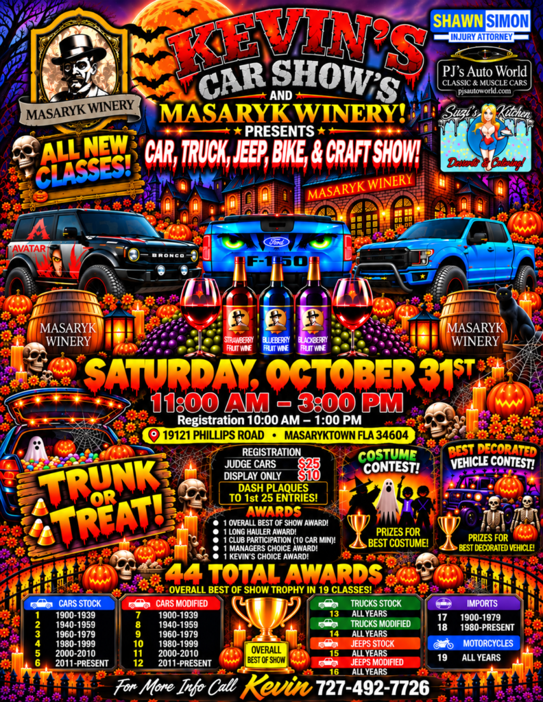 car show in Masaryktown florida on october 31