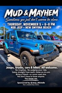 car truck jeep show at New Smyrna Beach florida on november 5