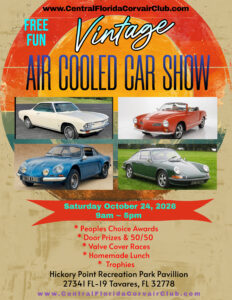 corvair car show in tavares florida on october 24