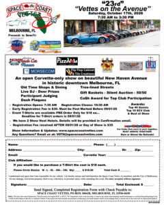 Corvette car show in melbourne florida on october 17