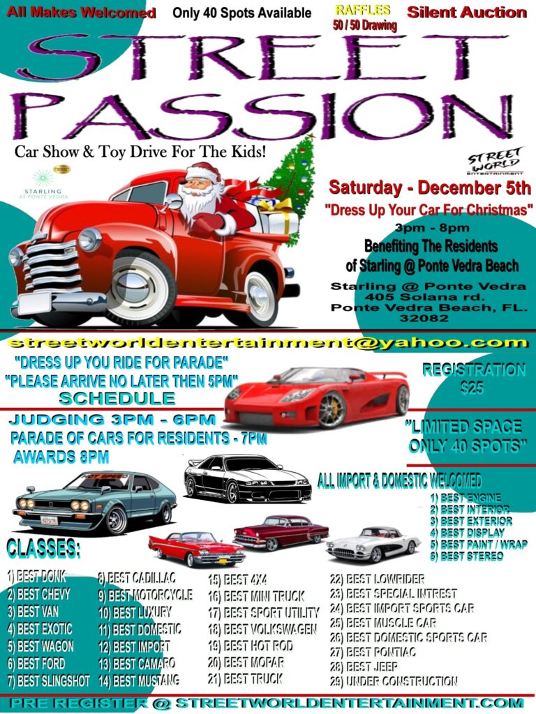 car show in ponte vendra beach florida on december 5
